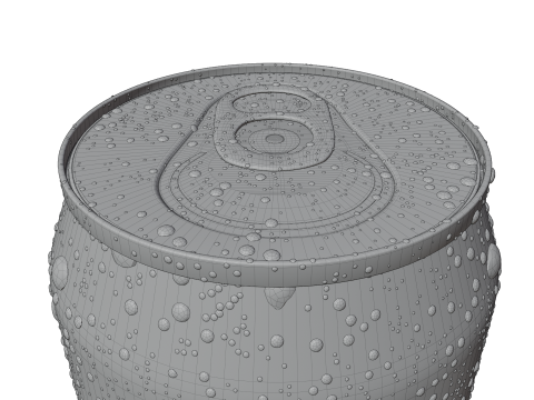 Regular 355ml Beverage Can Open and Closed Tabs with Droplets 3D Модель
