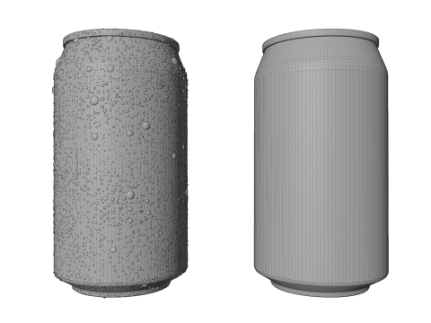 Regular 355ml Beverage Can Open and Closed Tabs with Droplets 3D Модель