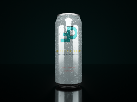 Regular 500ml Beverage Can Open and Closed Tabs with Droplets 3D-Modell