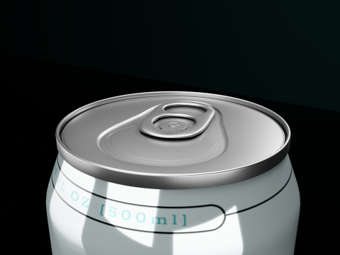 Regular 500ml Beverage Can Open and Closed Tabs with Droplets 3D-Modell