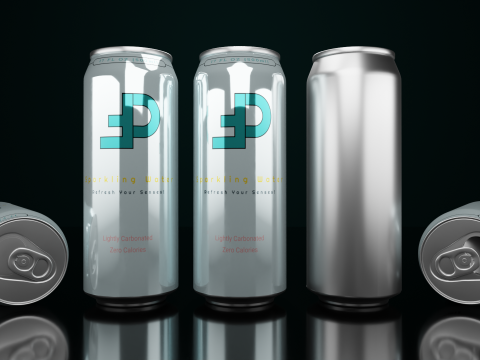 Regular 500ml Beverage Can Open and Closed Tabs with Droplets 3D-Modell