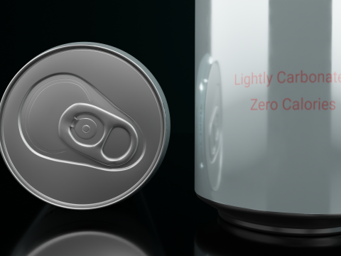 Regular 500ml Beverage Can Open and Closed Tabs with Droplets 3D-Modell