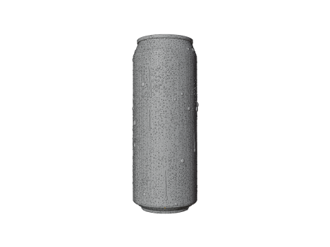 Regular 500ml Beverage Can Open and Closed Tabs with Droplets 3D-Modell