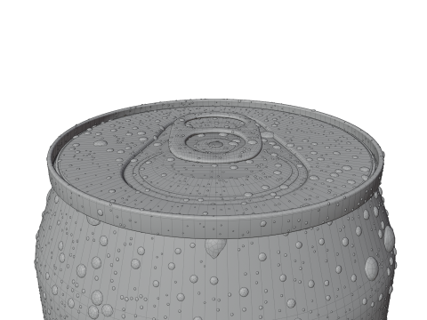 Regular 500ml Beverage Can Open and Closed Tabs with Droplets 3D-Modell