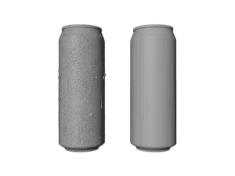 Regular 500ml Beverage Can Open and Closed Tabs with Droplets 3D-Modell