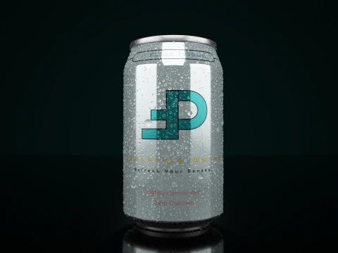 Regular Beverage Cans Set Open and Closed Tabs with Droplets 3D Model