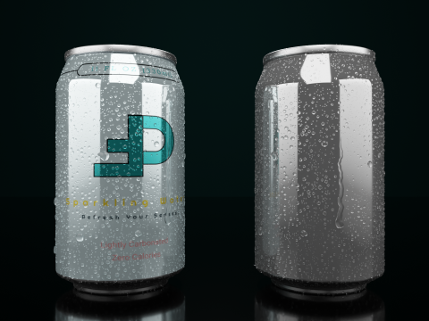 Regular Beverage Cans Set Open and Closed Tabs with Droplets Modelo 3D