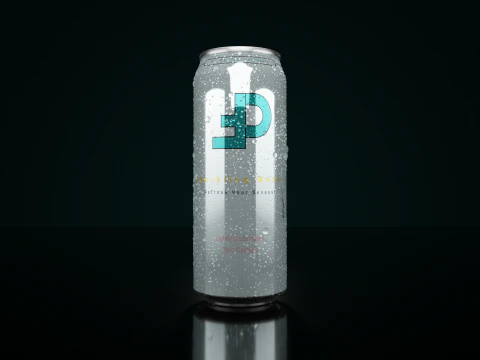 Regular Beverage Cans Set Open and Closed Tabs with Droplets 3D Model