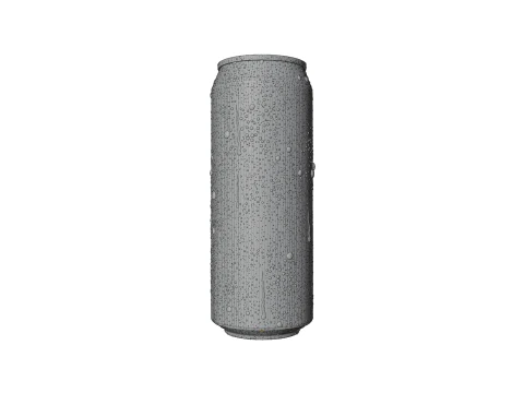 Regular Beverage Cans Set Open and Closed Tabs with Droplets 3D Model