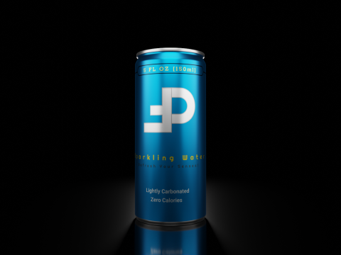 Slim 150ml Beverage Can Open and Closed Tabs with Droplets 3D 模型