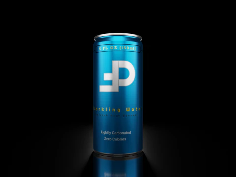 Slim 150ml Beverage Can Open and Closed Tabs with Droplets 3D Model