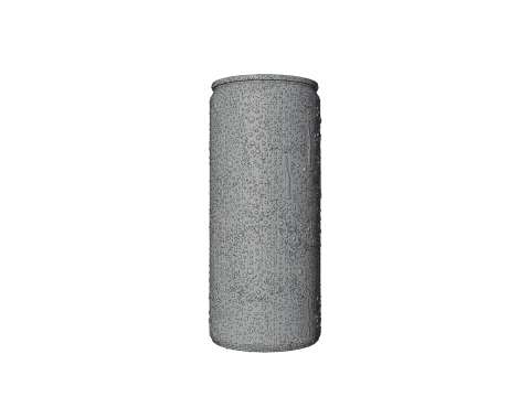 Slim 150ml Beverage Can Open and Closed Tabs with Droplets 3D Model