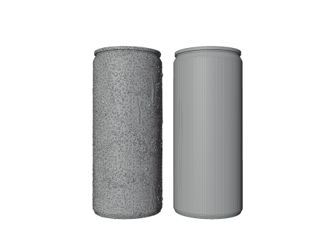 Slim 150ml Beverage Can Open and Closed Tabs with Droplets 3D 模型