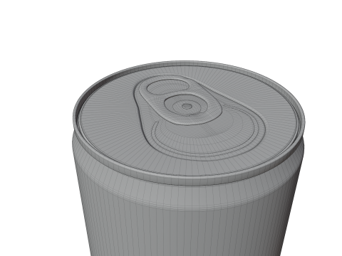 Slim 150ml Beverage Can Open and Closed Tabs with Droplets 3D 模型