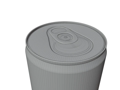 Slim 150ml Beverage Can Open and Closed Tabs with Droplets 3D Model