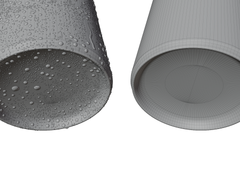 Slim 150ml Beverage Can Open and Closed Tabs with Droplets 3D 模型