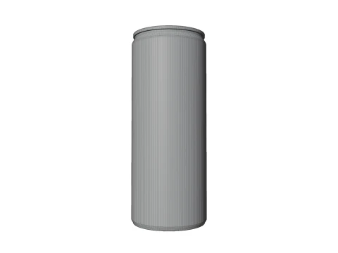 Slim 200ml Beverage Can Open and Closed Tabs with Droplets 3D Model