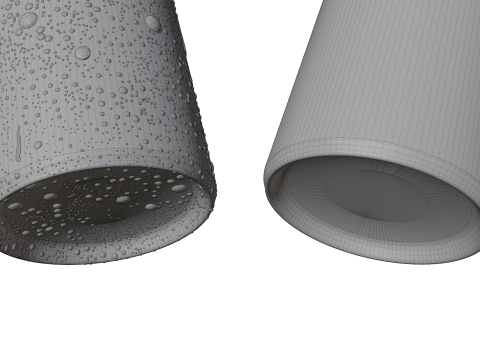 Slim 200ml Beverage Can Open and Closed Tabs with Droplets 3D 모델