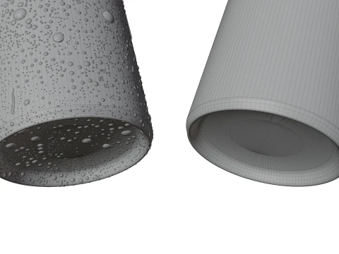 Slim 200ml Beverage Can Open and Closed Tabs with Droplets 3D Model