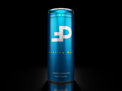 Slim 250ml Beverage Can Open and Closed Tabs with Droplets Model 3D