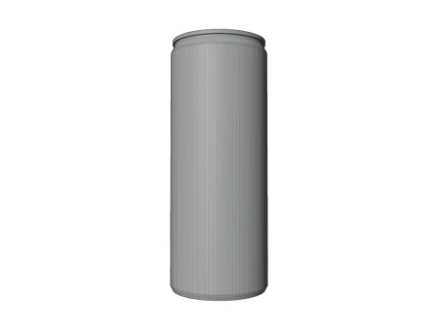 Slim 250ml Beverage Can Open and Closed Tabs with Droplets 3D Model
