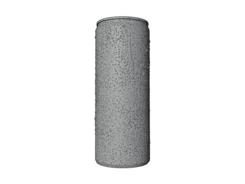 Slim 250ml Beverage Can Open and Closed Tabs with Droplets Model 3D