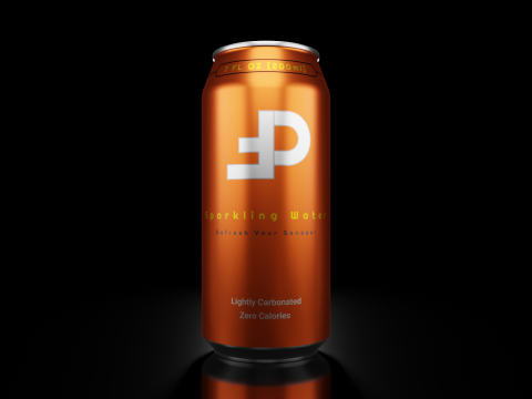 Sleek 200ml Beverage Can Open and Closed Tabs with Droplets 3Dモデル