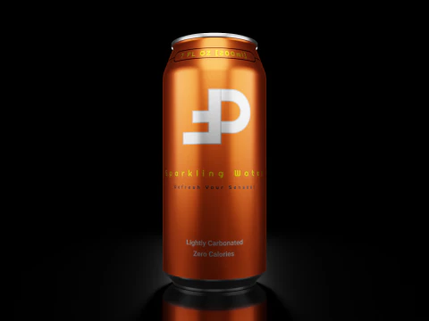 Sleek 200ml Beverage Can Open and Closed Tabs with Droplets 3D Model