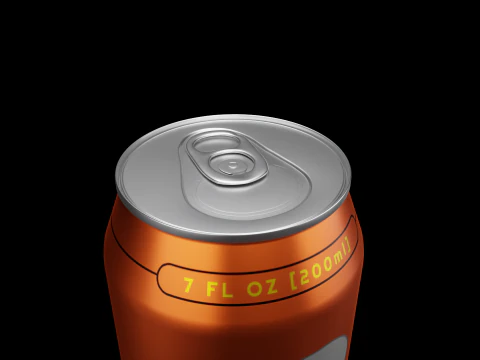 Sleek 200ml Beverage Can Open and Closed Tabs with Droplets 3D Model