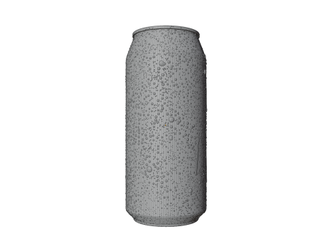 Sleek 200ml Beverage Can Open and Closed Tabs with Droplets 3Dモデル
