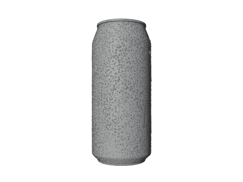 Sleek 200ml Beverage Can Open and Closed Tabs with Droplets 3D Model