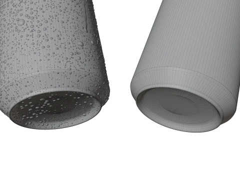 Sleek 200ml Beverage Can Open and Closed Tabs with Droplets 3D Model
