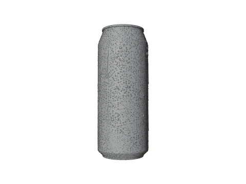 Sleek 250ml Beverage Can Open and Closed Tabs with Droplets 3D Model