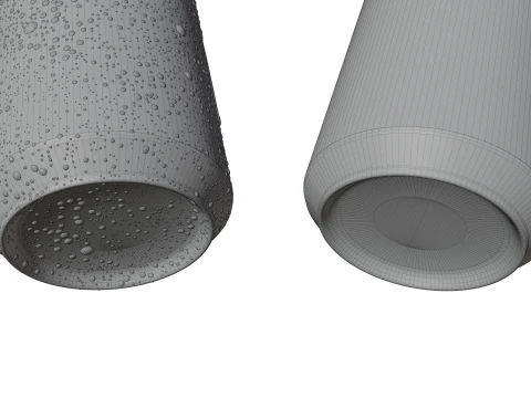 Sleek 250ml Beverage Can Open and Closed Tabs with Droplets 3D Model
