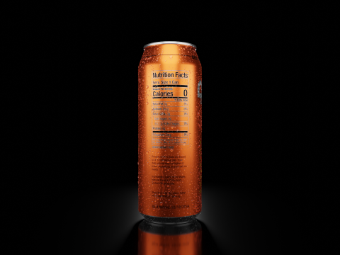 Sleek 330ml Beverage Can Open and Closed Tabs with Droplets 3D Модель
