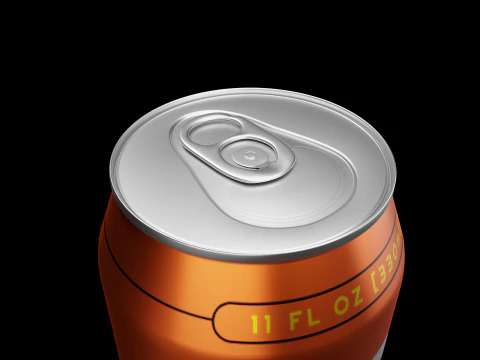 Sleek 330ml Beverage Can Open and Closed Tabs with Droplets 3D Model