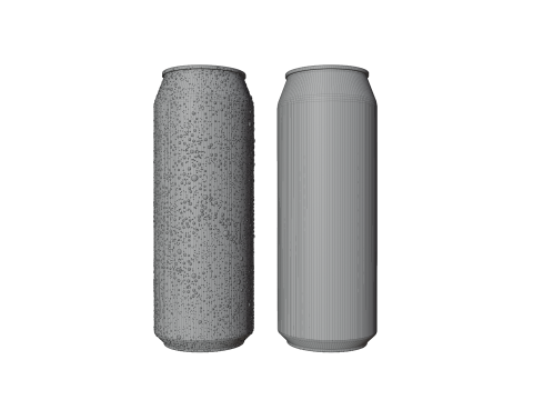 Sleek 330ml Beverage Can Open and Closed Tabs with Droplets 3D Модель