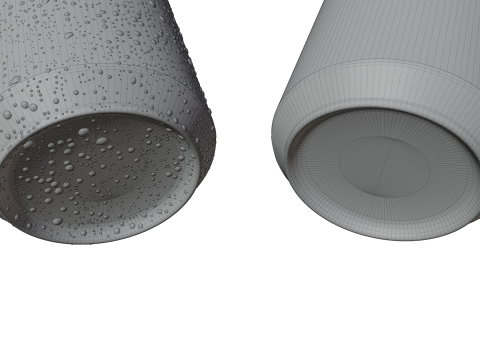 Sleek 330ml Beverage Can Open and Closed Tabs with Droplets 3D Модель