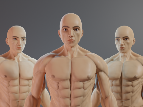 Realistic 3D Male Muscular Character Game-Ready Highly Detailed Modelo 3D
