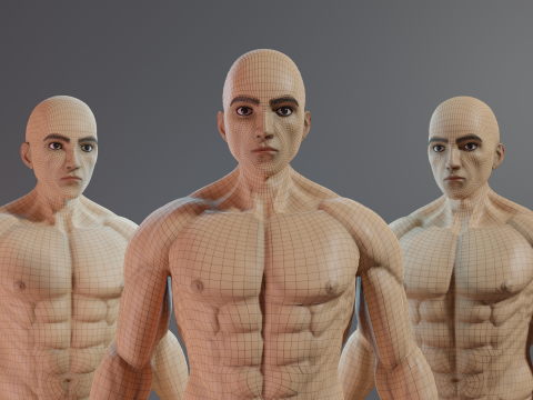 Realistic 3D Male Muscular Character Game-Ready Highly Detailed Modelo 3D