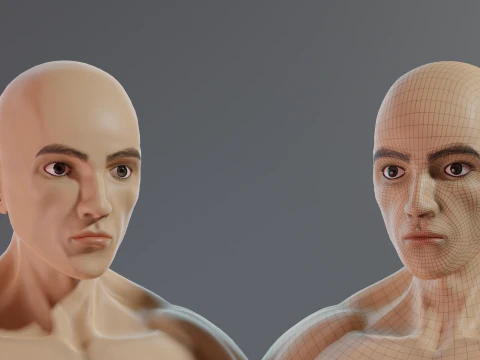 Realistic 3D Male Muscular Character Game-Ready Highly Detailed 3D Model