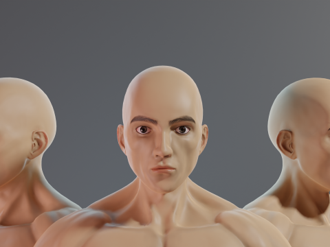 Realistic 3D Male Muscular Character Game-Ready Highly Detailed Modelo 3D