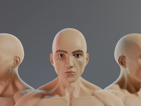 Realistic 3D Male Muscular Character Game-Ready Highly Detailed 3D Model
