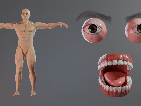 Realistic 3D Male Muscular Character Game-Ready Highly Detailed 3D Model