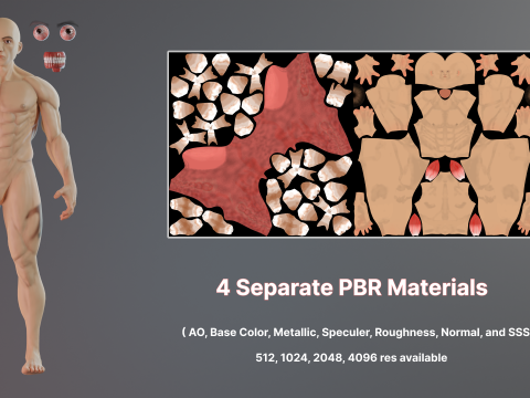 Realistic 3D Male Muscular Character Game-Ready Highly Detailed Modelo 3D
