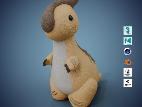 Dinosaur Plush Toy - Parasaurolophus 3D Модель