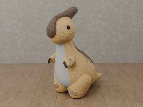 Dinosaur Plush Toy - Parasaurolophus 3D Model