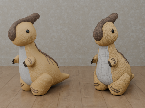 Dinosaur Plush Toy - Parasaurolophus 3D Модель