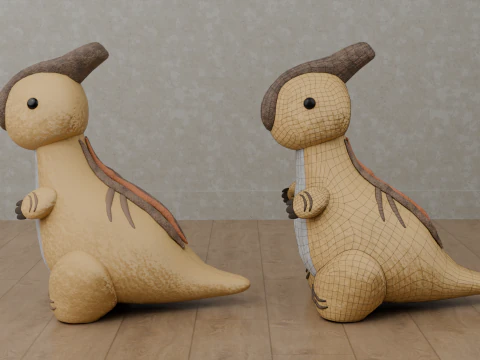 Dinosaur Plush Toy - Parasaurolophus 3D Model