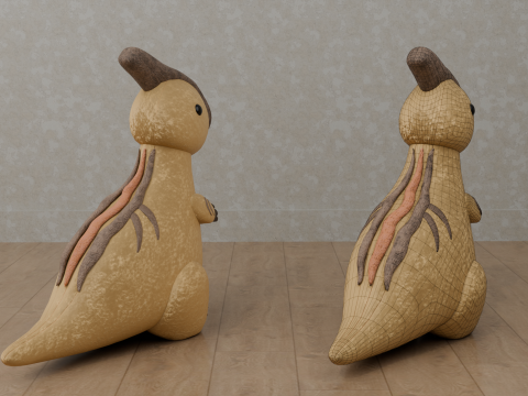 Dinosaur Plush Toy - Parasaurolophus 3D Модель